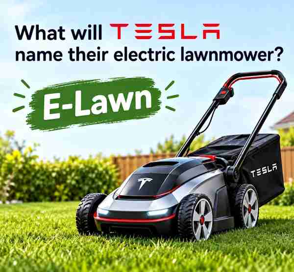 The new Tesla lawnmower is called E-lawn.