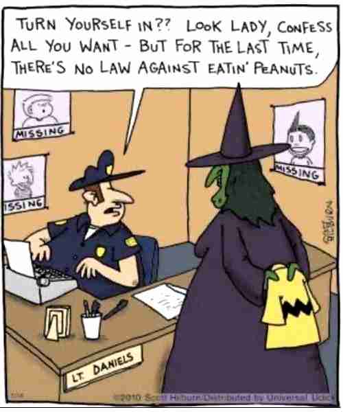Witch has been eating peanuts and started with Charlie Brown.