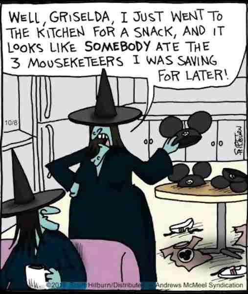Witches are stealing each other's children from the snack pantry.